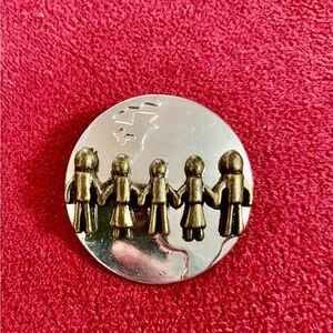 Silver and Gold Brooch with Figures